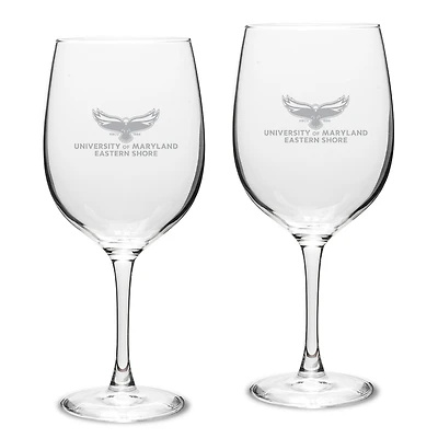 Maryland Eastern Shore Hawks Two-Piece 19oz. Traditional Red Wine Glass Set