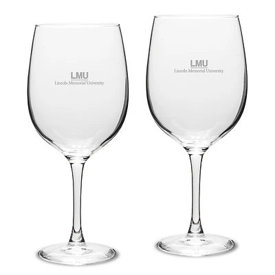 Lincoln Memorial Railsplitters Two-Piece 19oz. Traditional Red Wine Glass Set