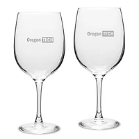 Oregon Tech Hustlin' Owls Two-Piece 19oz. Traditional Red Wine Glass Set