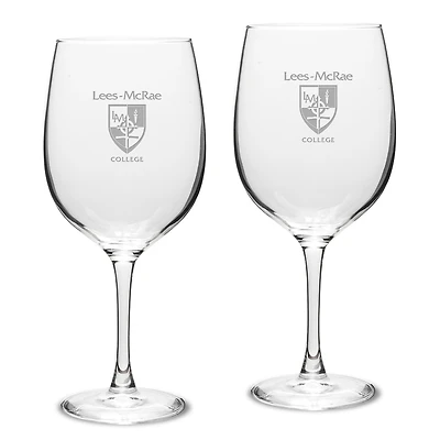 Lees-McRae Bobcats Two-Piece 19oz. Traditional Red Wine Glass Set