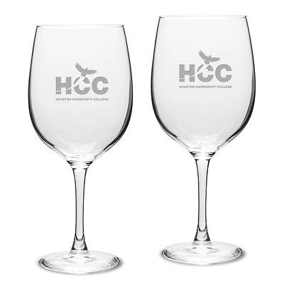 Houston Community College Two-Piece 19oz. Traditional Red Wine Glass Set
