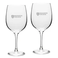 Nazareth College Golden Flyers Two-Piece 19oz. Traditional Red Wine Glass Set