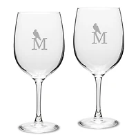 Montevallo Falcons Two-Piece 19oz. Traditional Red Wine Glass Set