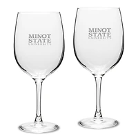 Minot State Beavers Two-Piece 19oz. Traditional Red Wine Glass Set