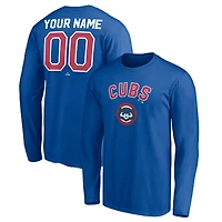 Men's Royal Chicago Cubs Personalized Cooperstown Collection Winning Streak Long Sleeve T-Shirt
