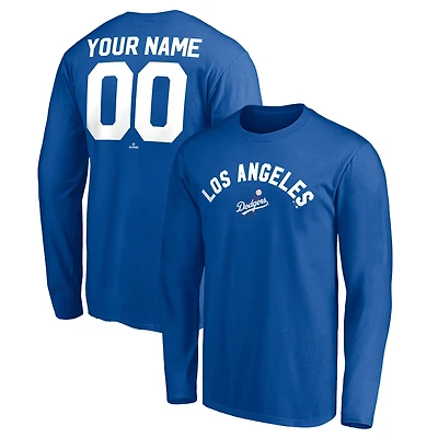 Men's Royal Los Angeles Dodgers Personalized Cooperstown Collection Winning Streak Long Sleeve T-Shirt
