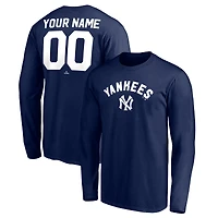 Men's Navy New York Yankees Personalized Cooperstown Collection Winning Streak Long Sleeve T-Shirt