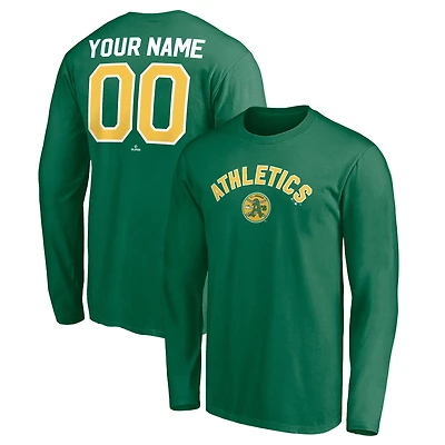Men's Green Athletics Personalized Cooperstown Collection Winning Streak Long Sleeve T-Shirt