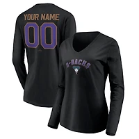 Women's Black Arizona Diamondbacks Cooperstown Collection Personalized Winning Streak Long Sleeve V-Neck T-Shirt