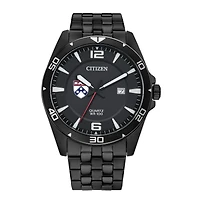 Men's Pennsylvania Quakers Citizen Quartz Black-Tone Stainless Steel Watch
