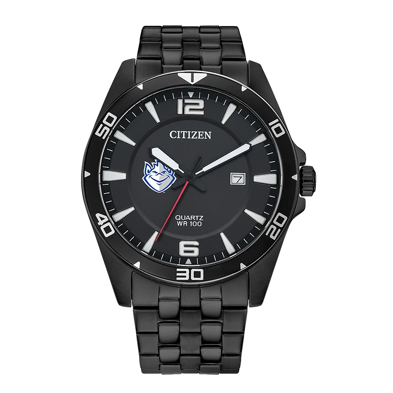 Men's Saint Louis Billikens Citizen Quartz Black-Tone Stainless Steel Watch
