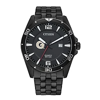 Men's Georgetown Hoyas Citizen Quartz Black-Tone Stainless Steel Watch