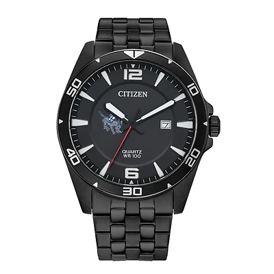 Men's Colorado School of Mines Orediggers Citizen Quartz Black-Tone Stainless Steel Watch