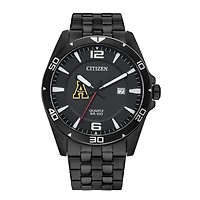 Men's Appalachian State Mountaineers Citizen Quartz Black-Tone Stainless Steel Watch