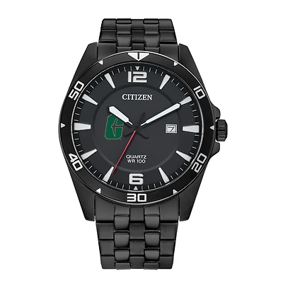 Men's Charlotte 49ers Citizen Quartz Black-Tone Stainless Steel Watch