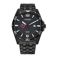 Men's Louisiana Ragin' Cajuns Citizen Quartz Black-Tone Stainless Steel Watch