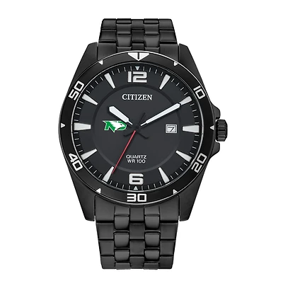 Men's North Dakota Citizen Quartz Black-Tone Stainless Steel Watch