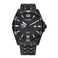 Men's Southern Illinois Salukis Citizen Quartz Black-Tone Stainless Steel Watch