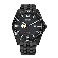 Men's Notre Dame Fighting Irish Citizen Quartz Black-Tone Stainless Steel Watch