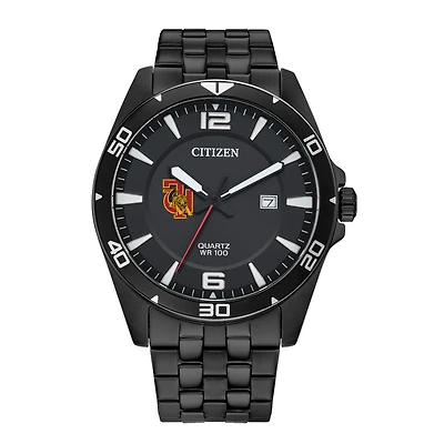 Men's Tuskegee Golden Tigers Citizen Quartz Black-Tone Stainless Steel Watch