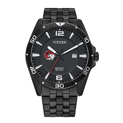 Men's Winston-Salem State Rams Citizen Quartz Black-Tone Stainless Steel Watch