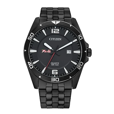 Men's Mississippi Valley State Delta Devils Citizen Quartz Black-Tone Stainless Steel Watch