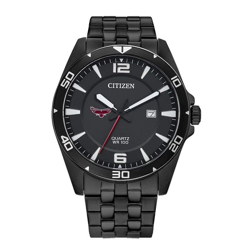 Men's Maryland Eastern Shore Hawks Citizen Quartz Black-Tone Stainless Steel Watch
