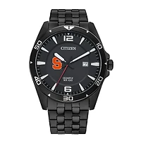 Men's Syracuse Orange Citizen Quartz Black-Tone Stainless Steel Watch