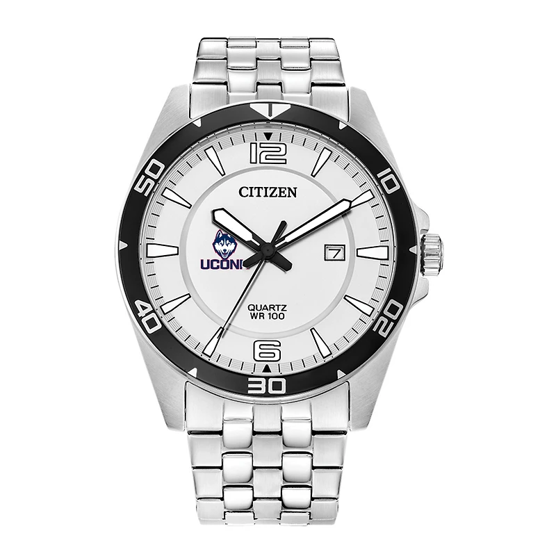 Men's UConn Huskies Citizen Quartz Stainless Steel Watch
