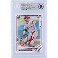 Andrew Painter Philadelphia Phillies Autographed 2021 Bowman Draft 1st Bowman Beckett Fanatics Witnessed Authenticated Card
