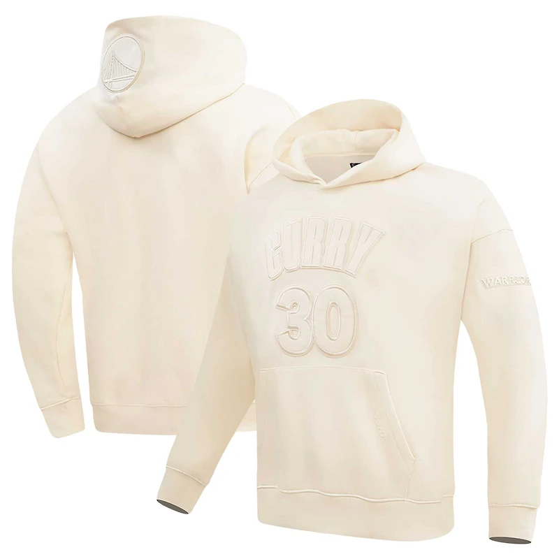 Men's Pro Standard Stephen Curry Cream Golden State Warriors Name & Number Pullover Hoodie