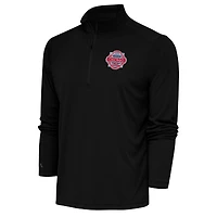 Men's Antigua Black Chicago Street Race Tribute Quarter-Zip Pullover Top