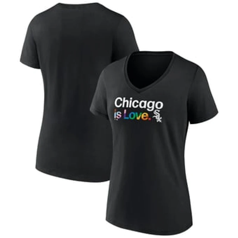 Women's Black Chicago White Sox City Pride V-Neck T-Shirt
