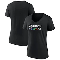 Women's Black Cincinnati Reds City Pride V-Neck T-Shirt