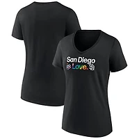 Women's Black San Diego Padres City Pride V-Neck T-Shirt