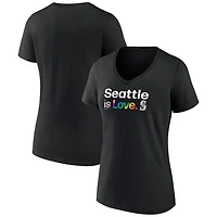 Women's Black Seattle Mariners City Pride V-Neck T-Shirt