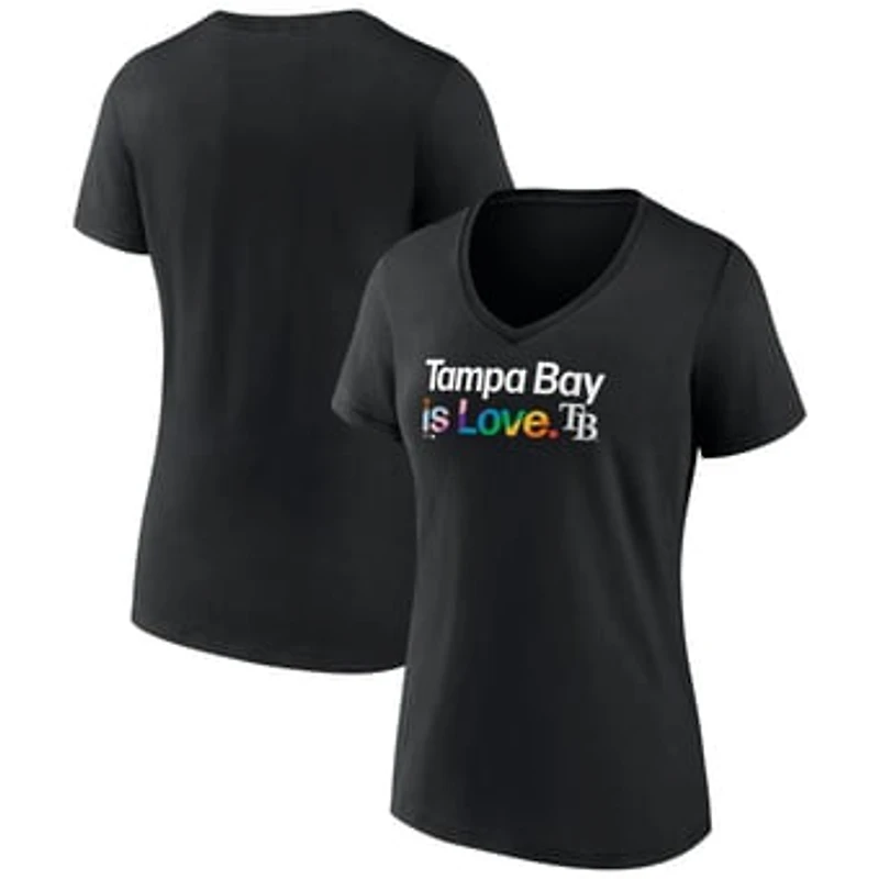 Women's Black Tampa Bay Rays City Pride V-Neck T-Shirt