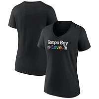 Women's Black Tampa Bay Rays City Pride V-Neck T-Shirt