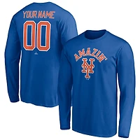 Men's Royal New York Mets Personalized Hometown Legend Long Sleeve T-Shirt