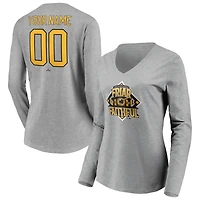 Women's Gray San Diego Padres Personalized Hometown Legend Long Sleeve V-Neck T-Shirt