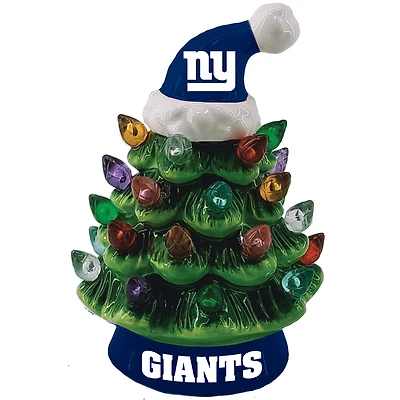 New York Giants 8" Light Up Ceramic LED Christmas Tree