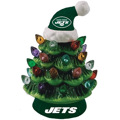 New York Jets 8" Light Up Ceramic LED Christmas Tree