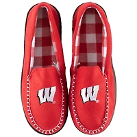 Men's ZooZatz Wisconsin Badgers Flannel Moccasin Slippers