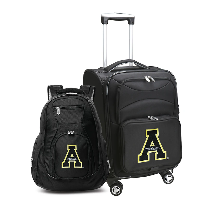 MOJO Black Appalachian State Mountaineers Softside Carry-On & Backpack Set