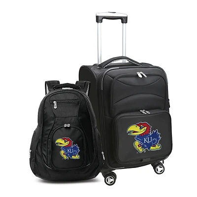 MOJO Black Kansas Jayhawks Softside Carry-On & Backpack Set
