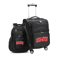 MOJO Black SMU Mustangs Softside Carry-On & Backpack Set