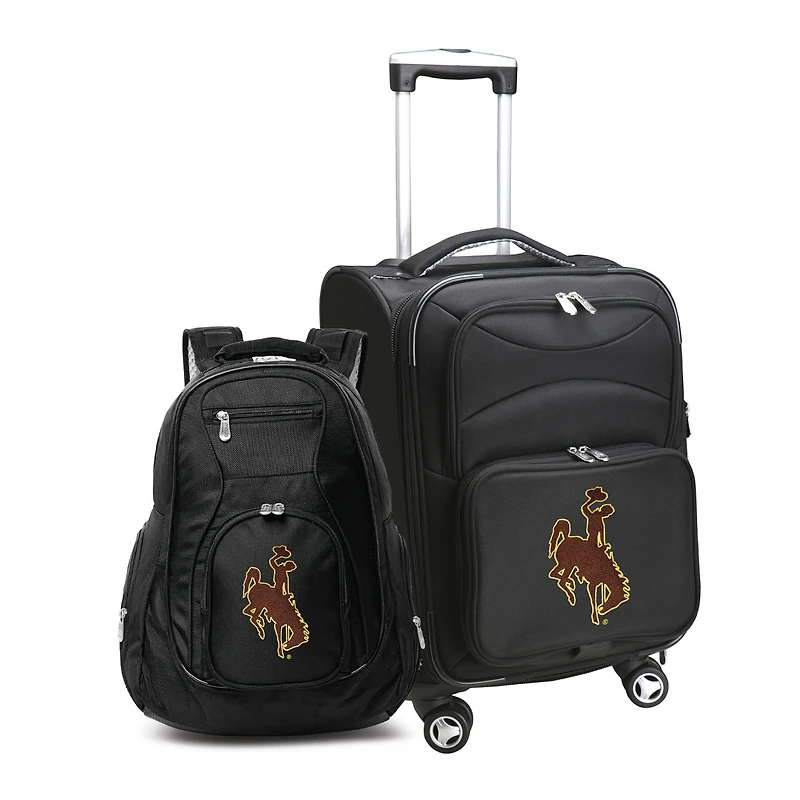 MOJO Black Wyoming Cowboys Softside Carry-On & Backpack Set