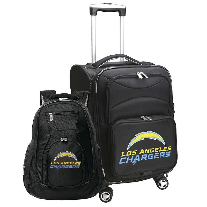 MOJO Black Los Angeles Chargers Softside Carry-On & Backpack Set