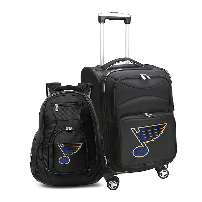 MOJO Black St. Louis Blues Softside Carry-On & Backpack Set