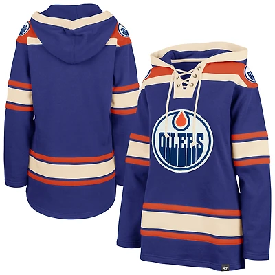 Women's '47  Royal Edmonton Oilers Superior Lacer Pullover Hoodie